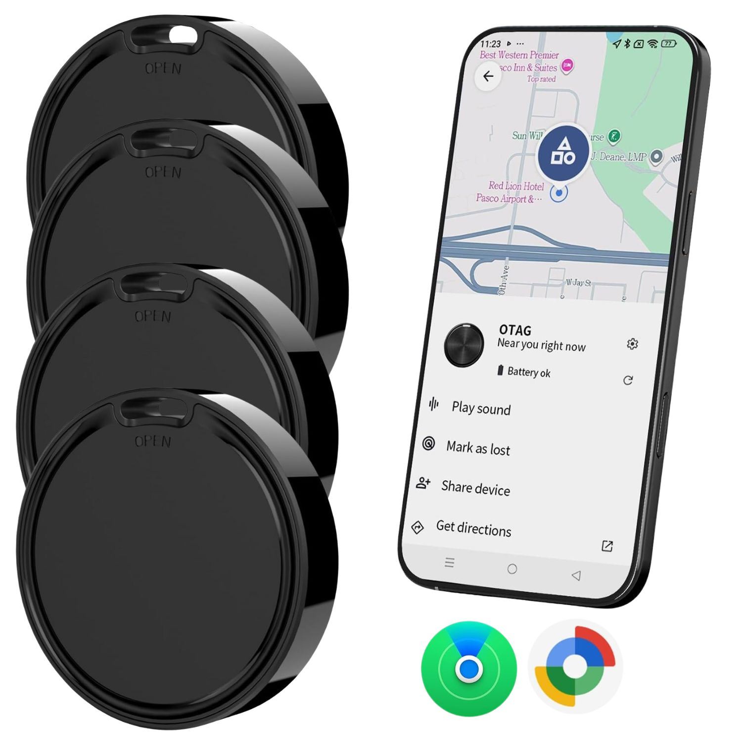 Localizador de Objetos Tipo AirTag Compatible Android y iOS Paquete de 4